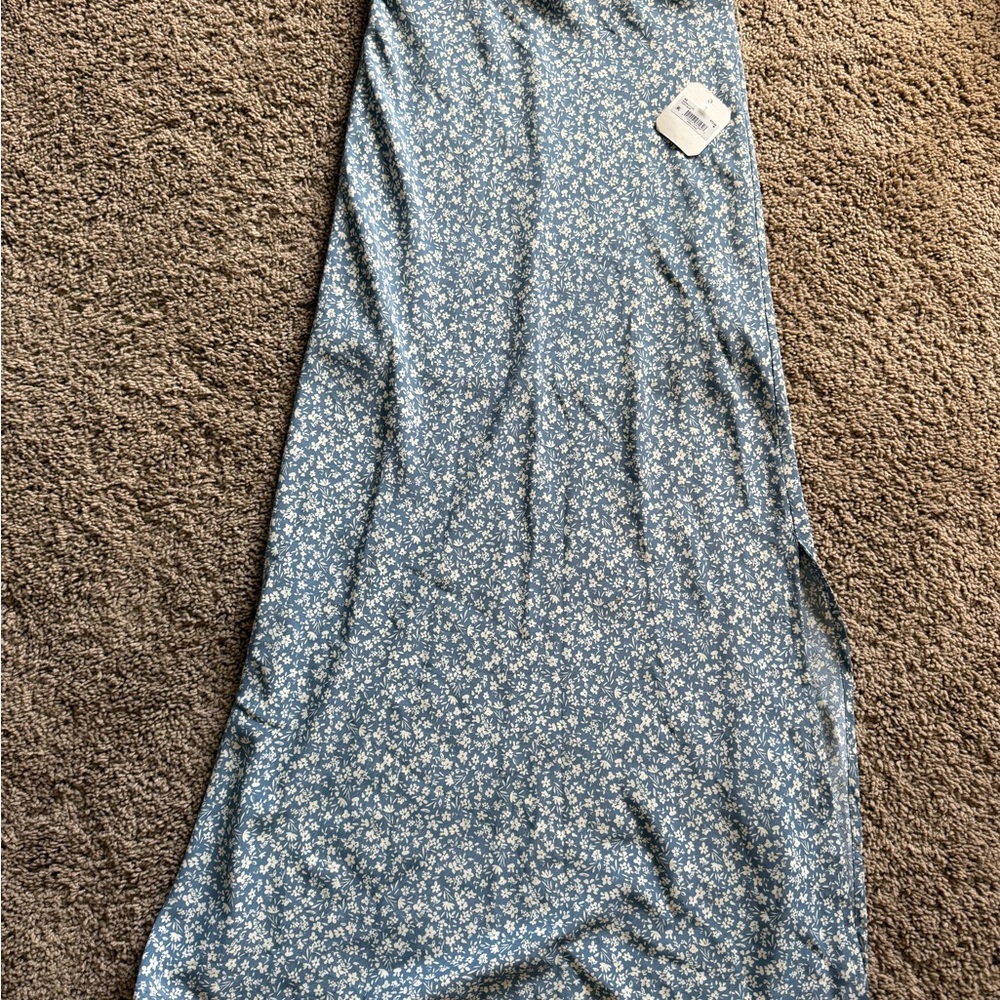 Floral Blue Maxi Skirt